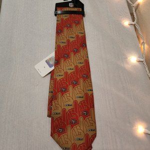 NFL San Francisco 49er Neck Tie #1 foam finger Red Gold NWT